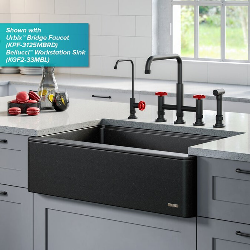 Matte Black/Red Deck-Mount Cold Water Dispenser