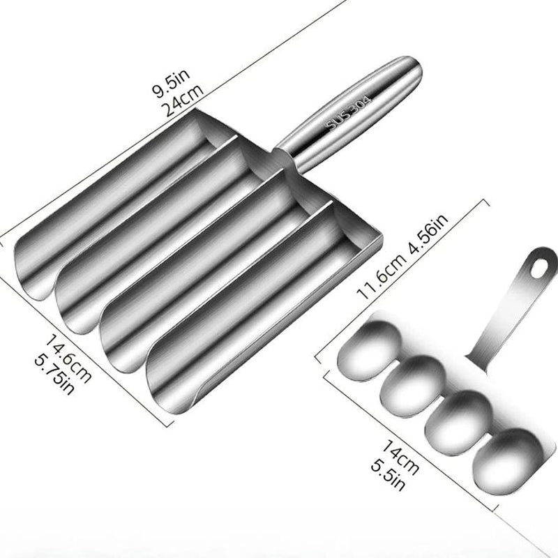 4-In-1 Meatball Maker Tool - Creative Stainless Steel Kitchen Triple Meatball Scoop Ball Maker Tool with Three Tubes, Metal, Easy Home Cooking Tool Utensils 4-Scoop