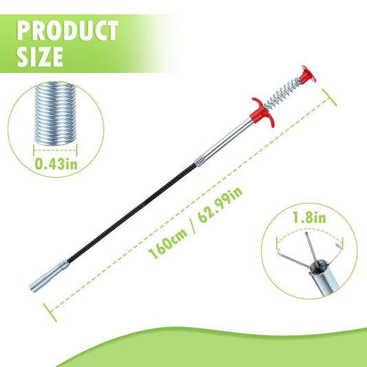 Drain Clog Remover - Hair Removal Tool for Sewer, Toilet Sink, Bathroom Tub & Kitchen, Handheld Stainless Steel, Practical Kitchen Accessory Pipe