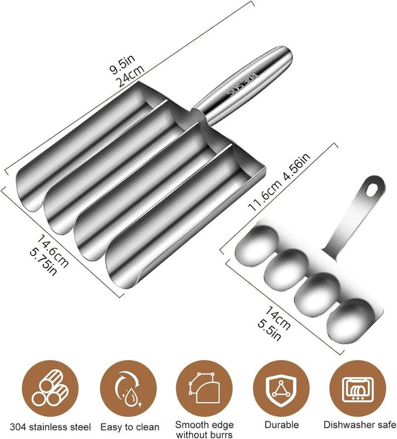 4-In-1 Meatball Maker Tool - Creative Stainless Steel Kitchen Triple Meatball Scoop Ball Maker Tool with Three Tubes, Metal, Easy Home Cooking Tool Utensils 4-Scoop
